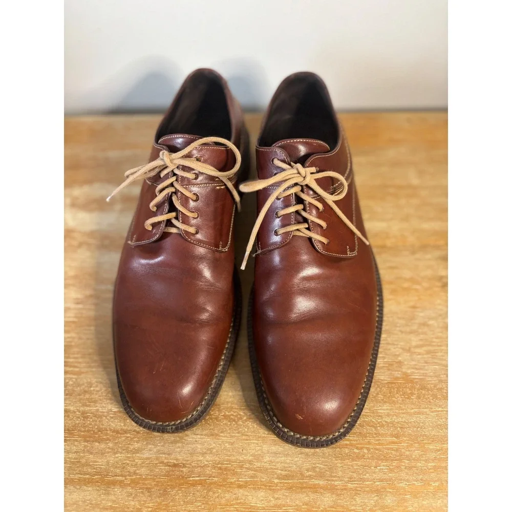Cole Haan Country Mens Brown Leather‎ Derby Shoes Oxfords Contrast Stitch 9.5 D